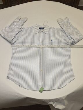 Polo by Ralph Lauren Men's Blue Striped Button-Down Dress Shirt